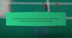 Procedure di Gioco per Nuovi Giocatori di Badminton: Riscaldamento, Introduzioni dei Giocatori, Annunci del Punteggio