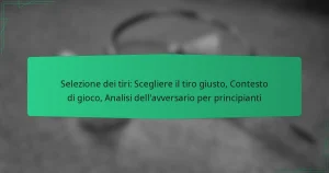 Selezione dei tiri: Scegliere il tiro giusto, Contesto di gioco, Analisi dell’avversario per principianti