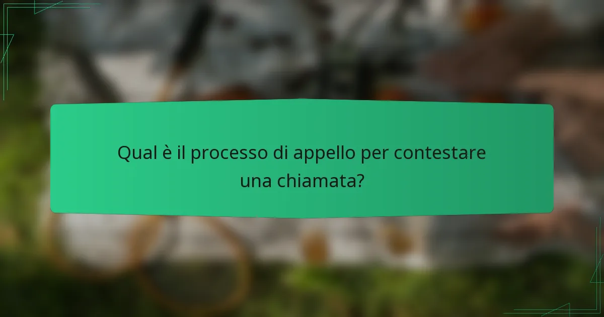 Qual è il processo di appello per contestare una chiamata?